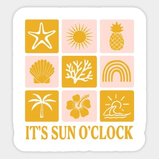 It's Sun O'Clock Summer themed Design Sticker